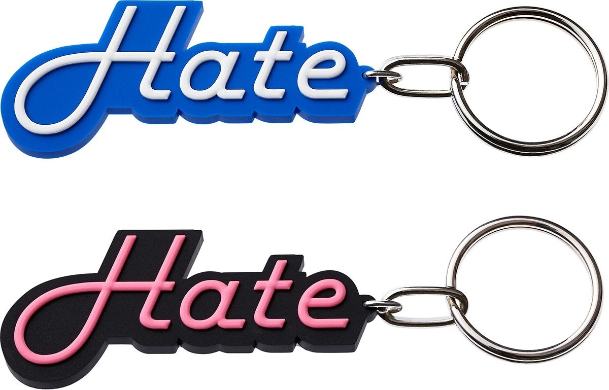 Hate Rubber Keychain